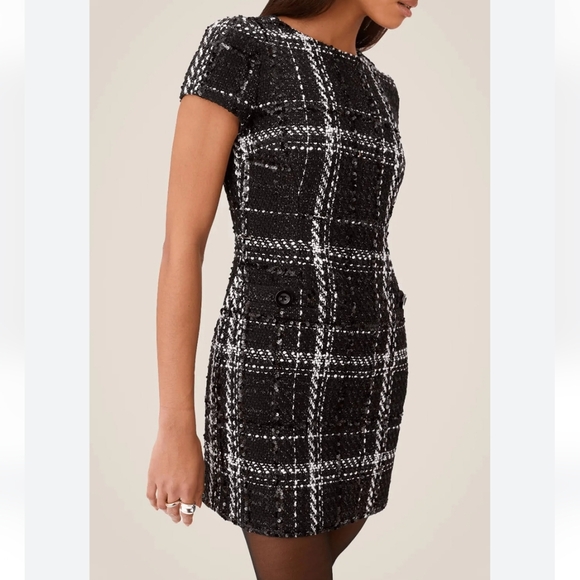 TOCCIN Annie Plaid Tweed Mini Dress NWT - Picture 3 of 14